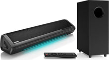 Load image into Gallery viewer, Sound Bars for TV with Subwoofer, 2.1 Deep Bass Small Soundbar TV Monitor Speaker Home Theater Surround Sound System for PC Gaming with Bluetooth/AUX/Optical Connection, Wall Mountable 17-inch
