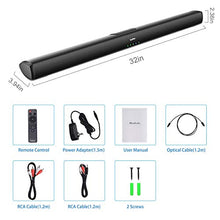 Load image into Gallery viewer, Sound Bars for TV, Wired and Wireless Bluetooth 5.0 TV Stereo Speakers Soundbar 32’’ Home Theater Surround Sound System Optical/Coaxial/RCA Connection, Wall Mountable