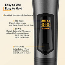 Load image into Gallery viewer, Rechargeable Wireless Microphones,UHF Dual Handheld Dynamic Mic Karaoke System with Rechargeable Microphones and Receiver, 200 ft Range, 1/4’’&1/8’’ Output for Amplifier, PA System
