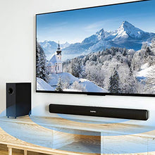 Load image into Gallery viewer, Sound Bar for TV with Subwoofer Deep Bass Soundbar 2.1 CH Home Audio Surround Sound Speaker System with Wireless Bluetooth 5.0 for PC Gaming with Wired Opt/Aux/Coax Connection Mountable 29-Inch