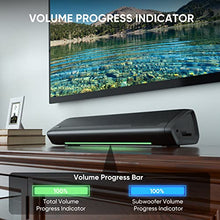 Load image into Gallery viewer, Sound Bars for TV with Subwoofer, 2.1 Deep Bass Small Soundbar TV Monitor Speaker Home Theater Surround Sound System for PC Gaming with Bluetooth/AUX/Optical Connection, Wall Mountable 17-inch