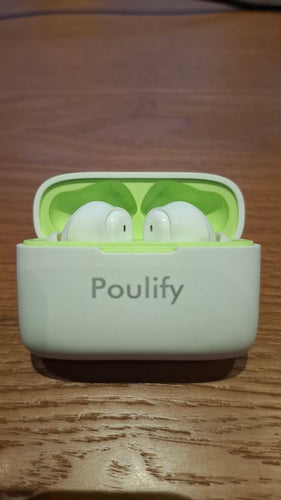 Poulify TWS01 Wireless Earbuds Bluetooth 5.4 Headphones 60H Playtime Deep Bass Stereo Ear Buds with Mic Comfort Lightweight in Ear Earphones for Workout/Running White