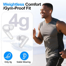 Load image into Gallery viewer, kurdene Wireless Earbuds Bluetooth 5.4 Headphones 60H Playtime Deep Bass Stereo Ear Buds with Mic Comfort Lightweight in Ear Earphones for Workout/Running White