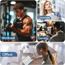 Load image into Gallery viewer, kurdene Wireless Earbuds Bluetooth 5.4 Headphones 60H Playtime Deep Bass Stereo Ear Buds with Mic Comfort Lightweight in Ear Earphones for Workout/Running White