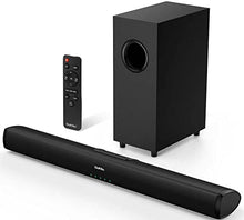 Load image into Gallery viewer, Sound Bars for TV with Subwoofer, Ultra Slim 24 Inch Bluetooth Soundbar, 2.1 Channel TV Speakers Surround Sound System Opt/AUX Connectivity.