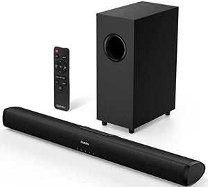 Sound Bars for TV with Subwoofer, Ultra Slim 24 Inch Bluetooth Soundbar, 2.1 Channel TV Speakers Surround Sound System Opt/AUX Connectivity.