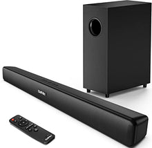 Load image into Gallery viewer, Sound Bar for TV with Subwoofer Deep Bass Soundbar 2.1 CH Home Audio Surround Sound Speaker System with Wireless Bluetooth 5.0 for PC Gaming with Wired Opt/Aux/Coax Connection Mountable 29-Inch
