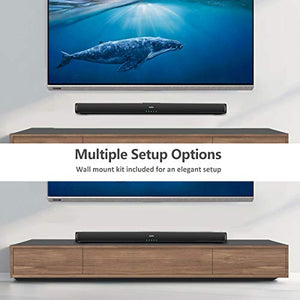 Sound Bars for TV, Wired and Wireless Bluetooth 5.0 TV Stereo Speakers Soundbar 32’’ Home Theater Surround Sound System Optical/Coaxial/RCA Connection, Wall Mountable