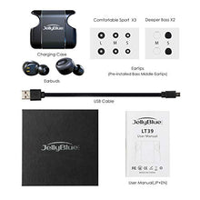 Load image into Gallery viewer, [Upgraded Version of LT39] Deep Bass Wireless Earbuds with apt-X HD Stereo Sound, JellyBlue LT39 Plus Sport Bluetooth Earbuds, CVC8.0 Noise Cancellation, 8H Playtime, Waterproof, Microphone, Gray