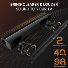 Load image into Gallery viewer, Sound Bars for TV, 40 Watts Small Soundbar for TV,Surround Sound System TV Sound Bar Speakers with Bluetooth/Optical/AUX Connection for PC/Gaming/Projectors,17inch