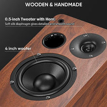 Load image into Gallery viewer, Saiyin Bluetooth Bookshelf Speakers, 40W X 2 Powered TV Speakers with 4 Inch Woofer, Turntable Speakers with Optical/AUX Input/Subwoofer Line Out for PC and TVs