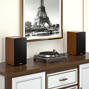 Bluetooth Bookshelf Speaker, Powered Speakers Active 2.0 Stereo 36W X 2 Studio Monitors with Optical/Coxial/RCA inputs/Subwoofer Line Out for Turntable, TVs（Updated with Buttons Control）