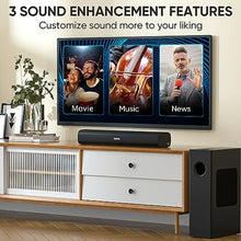 Load image into Gallery viewer, Sound Bars for TV with Subwoofer,2.1CH Soundbar for TV,PC,Gaming, Surround Sound System for TV with Bluetooth/Optical/AUX Connection,17 Inch, Wall Mountable