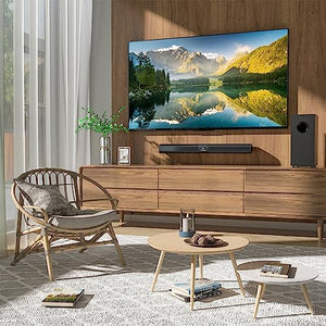 Sound Bar with Subwoofer, 24 Inch Soundbar for TV, Sound Bars for TV with Optical, HDMI(ARC), AUX Inputs, Detachable Bluetooth Surround Sound System for TV, Cabinets For Loudspeakers