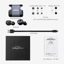 Load image into Gallery viewer, JellyBlue LT39 Bluetooth 5.0 Deep Bass Wireless Earbuds with HD Sound,IPX5 Sweat Proof,Sport,Gift